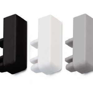 Slimline end caps white silver and black