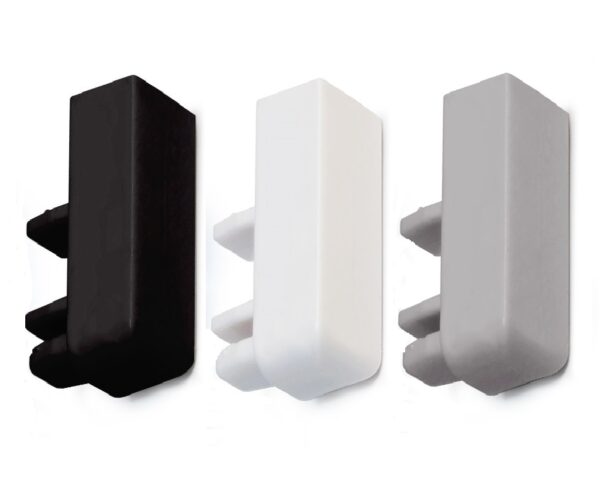 Slimline end caps white silver and black