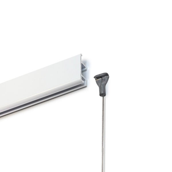 Slimline White track with Stainless Steel hanger