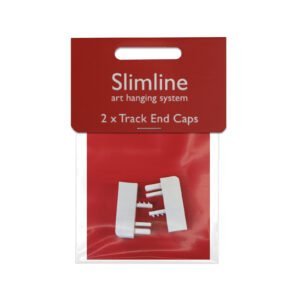 Slimline Art Hanging System Track End Caps White